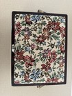 Vintage Wooden Sewing Basket With Floral Padded Lid