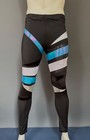 Pro Wrestling Tights Medium 34-36 Black Turquoise Holographic White Usa Ship