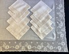 Vintage Point De Paris Bobbin Lace 41  Luncheon Tablecloth Topper And 8 Napkins