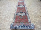 3 1 X 29 2 Runner Hand Knotted Rust Orange Antiqued Serapi Oriental Rug G9398