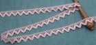 French Antique Bobbin Lace Trim Pink Cotton Dentelle Du Puy En Velay Vintage