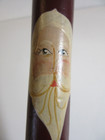 Folk Art Hand Painted Christmas Santa Primitive Antique Vtg Wooden Spool 8 5 