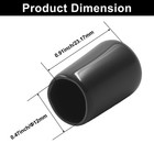 Bokwin 100 Pack Rubber End Caps 12mm Id - Vinyl Flexible 12mm  Black