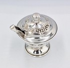 Vintage Israeli Hebrew Solid Silver Spice Pot   Tongs C1970