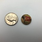 Vintage Antique Flag Of Turkey Button Pin Pinback Rough As Is Bad Poor  C8