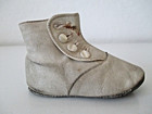 Victorian Edwardian Toddler Baby Size Child s White Leather Button Shoes  Az45