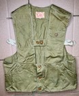 Vintage 1950s Bob Allen Hunting Vest Mens M Brown Canvas Game Pouch Field   Game