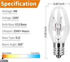 Colwatt 15-pack Night Light Bulbs 4 Watt  120v E12 C7 Small Bulb For   