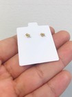 Babies infants women 10k Yellow Gold Cz Earrings 2mm Stud aretes De Bebe Y Mujer