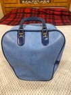 Vintage Bowling Bag Light Blue  Navy And White with Ball Mount Inside