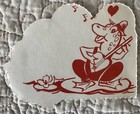 Unused Valentine Frog Leap Overalls Straw Hat Vintage Greeting Card 1950s 1960s