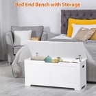 Storage Chest Trunk Flip-top Wooden Toy Box With 2 Safety Hinges For Living Room
