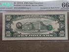 1977a  10 Fr 2024-l Overprint On Back Error Pmg 66 Epq Federal Reserve Note