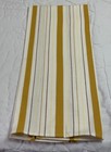 Vintage Kitchen Dish Towel  Cotton  Woven Stripes  Gold  Yellow  Brown  White