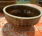 Vintage Set Of 4 Matching Brown Yellow Ware Mixing Bowls Usa