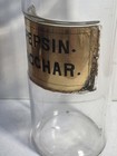 Antique Apothecary Pharmacy Label Under Glass Bottle Pepsin Sacchar   W  Stopper