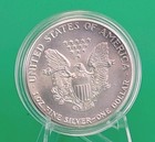 1987 American Silver Eagle 1oz  999 Fine Silver Dollar Bu Type 1 Toned