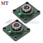 2 Pc Self-aligning Ucf207-20 Pillow Block Bearing Solid Base 1-1 4  Bore 4-bolt