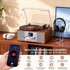 10-in-1 Retro Bluetooth Record Player With Built-in Stereo Speakers   All-in-one