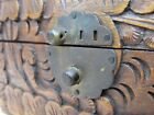 Antique Asian Ornate Hand Carved Jewelry  Sewing Box  Chest  Spice   Wooden Box