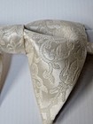 Handmade Brocade Bow Tie Vintage Style 70 s Ivory Bowtie Wedding Prom Gift 4 Him