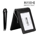 Rfid Men s Leather Slim Bifold Money Clip Wallet Front Pocket Credit Card Holder