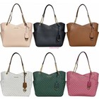 Michael Kors Jet Set Travel Large Chain Shoulder Tote Leather Mk Signature Pvc
