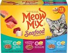 Meow Mix Seafood Chunks In Gravy Wet Cat Food Variety Pack  12 Pack 