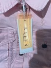 Risen - Pink Distressed Denim Jacket With Cropped Sleeves - New