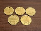 Original Antique Pace Slot Machine Gold Award Brass Token Lot Of 5