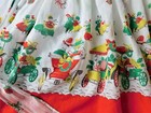 Vintage 1950 s   60 s Christmas Scene Old Time Cars Christmas Apron