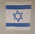 Rare Size Old 50 s Handmade  Sewn Israel Flag Judaica Star Of David 100  Cotton