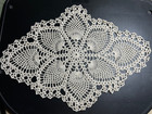 Ecru Crochet Doily In Pineapple Pattern  Oval  12  X 17   New
