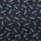 Eton Nwt 100  Silk Pocket Square In Blue With White   Orange Geometric Print
