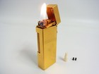 Working Dunhill Rollagas Lighter Gold Plated With 2pcs Flint   Adapter  b801
