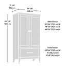 Sauder Carson Wardrobe Armoire Closet Cabinet With Drawer Bedroom Furniture New