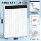 Ciphyfee 2 Pack Graph Paper 8 5x11 75 Inch  White-squared- 2 Pack 50 Sheets 