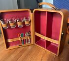 Vintage Mid Century Travel Leather Bar Set  Rexbilt Brand  Made In Usa