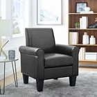 Modern Faux Leather Accent Chair Single Sofa Upholstered Living Room Armchair