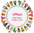 24 Pcs Finger Puppets Set Mini Stuffed Animals Finger Puppet Toys For Storytelli