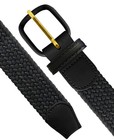 Leather Covered Buckle Woven Elastic Stretch Belt  Black   xl 40 -43  