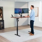 Vivo Electric 71  X 30  Stand Up Desk  Dark Walnut Table Top  Black Frame