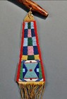 Handmade Old American Style Tomahawk Crow Beaded Drop 6   w X 14   l Bd901