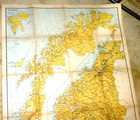 Vintage Large Map Of Norway Rutebok For Norge Oslo 1943