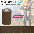 2 Rolls 4 Inch X 16 4ft Kinesiology Tape Athletic Tape  Coffee Color
