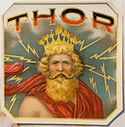 Rare 1900s Thor Gold Embossed Cigar Label 4            God Of Thunder Antique