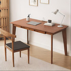 Modern Writing Computer Desk With 2 Drawers Solid Wood Study Table Home Office