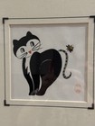 Pike Place Market Artist Chinese Watercolor Glittery Painting Of A Kitty 