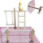Bird Playground  Wood Parrot Play Gym Stand Perch Bird Cage Accessories For S   