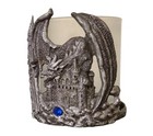 Candle Holder Pewter Wizzard Dragon With Glass Holder 
